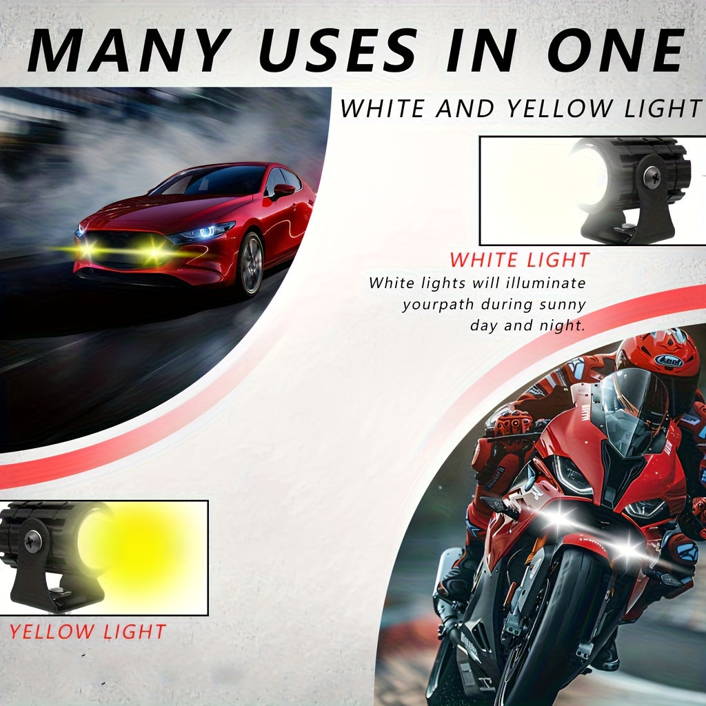 Heyword High Performance LED Bulbs 2-Pack for Trucks, SUVs and UTVs - High/Low Beam Dual Mode, Mini Lens, Easy Installation (8/80V)