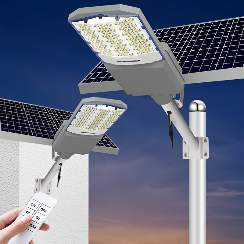 Outdoor Super Bright Engineering Grade Solar Light, 18000mAh Large Capacity Battery, Thickened Durable Aluminum Alloy Housing, Curved Wide Angle Illumination, Wider Lighting Area, High Quality Solar LED Street Light