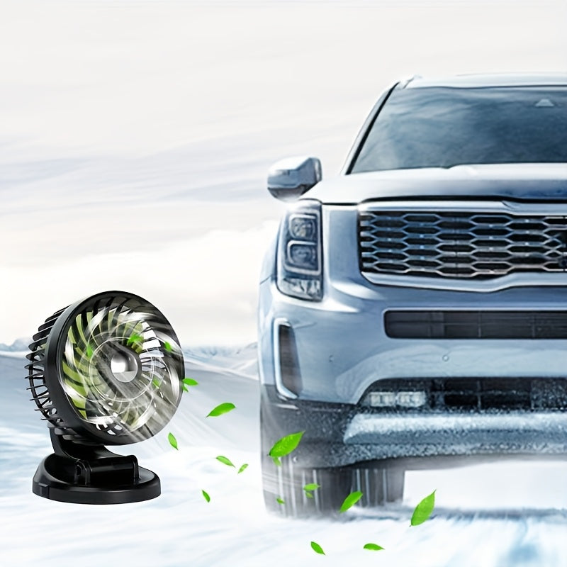 1PC Single Head Car Fan, 12V Mini Bus Compatible, Powerful Quiet Dual Head Car Cigarette Lighter Plug Fan, Vehicle Cooling Fan, Ideal Car Accessory for Birthday Christmas Halloween Wedding Party Supplies