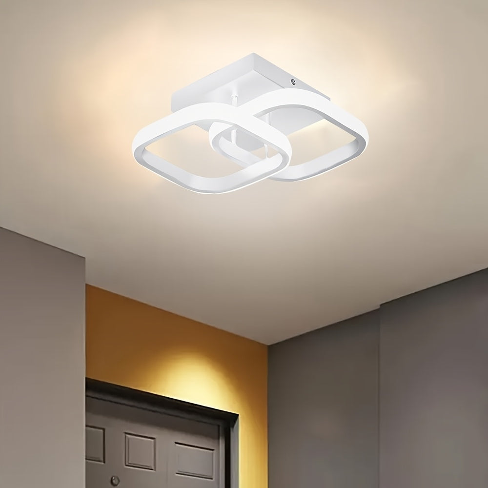 Premium creative square bedroom ceiling light, living room lighting fixture, modern minimalist European and American style three-color changing ceiling light, stylish double-sided ceiling light, energy-saving and durable