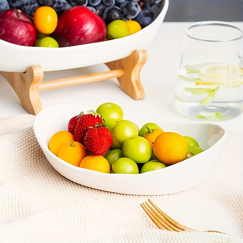 Fast Shipping, 1-Tier / 3-Tier Fruit Tray Stand, Kitchen Counter Storage Rack, Space-Saving Multi-Layer Fruit Vegetable Bowl, Suitable for Dining Table Pantry Cafe, Modern Wave Design Stylish Home Essential for Daily Cooking