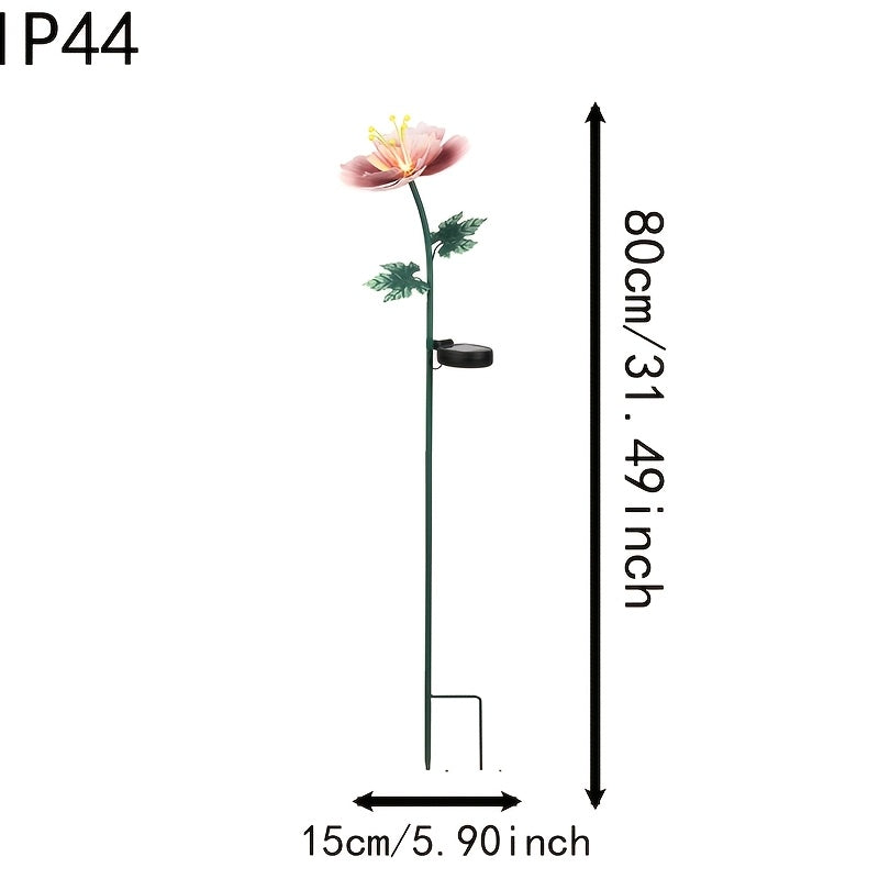1pc Solar Light, Beautiful Iron Art Flower Light, Outdoor Landscape Decorative Light, Suitable for Garden, Courtyard, Lawn, Balcony, Birthday Party, Valentine's Day, Gift for Friends
