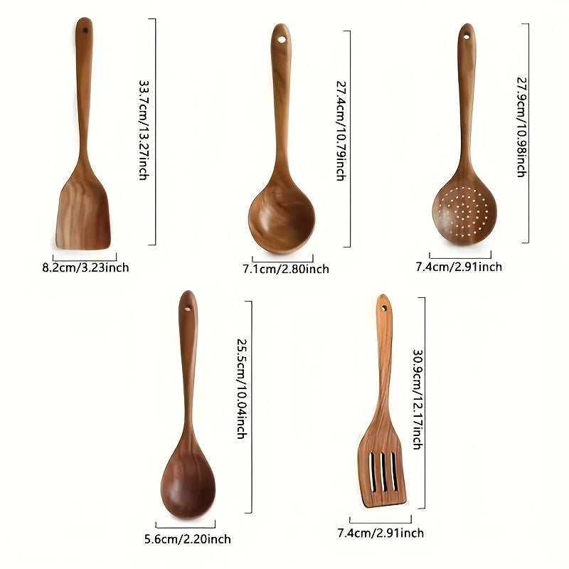 Wooden Spoon, Spatula, Soup Ladle – Wooden Kitchen Utensil Set, Wood Spoon Set