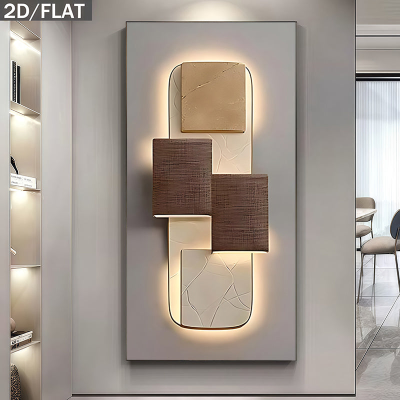 [2D Flat] Wall Décor 1-Piece Large Frameless Canvas Wall Light with Textured Panel and Soft Glow Effect – Modern Large Size Panel Suitable for Large Area Wall Coverage, Soft Ambient Lighting for Bedroom