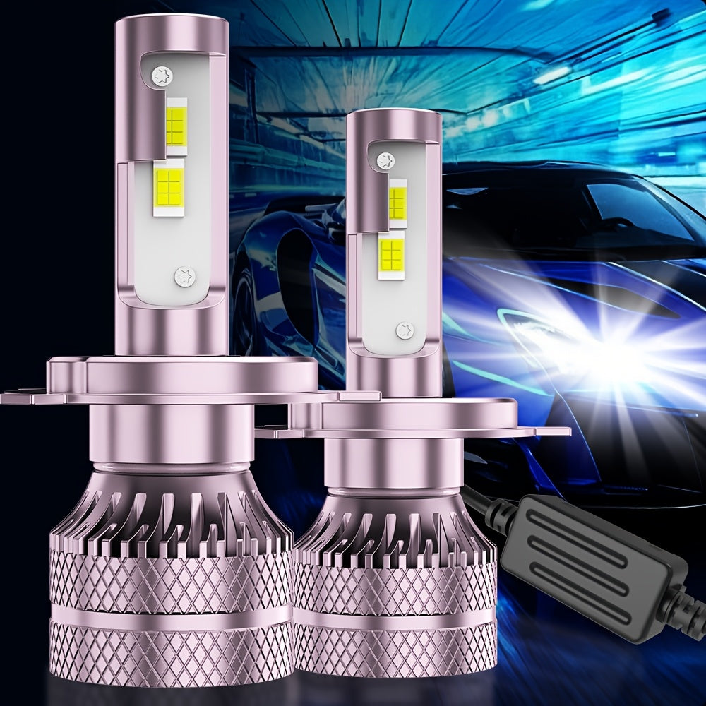 2 LED Headlight Bulbs, 26400LM High Brightness, 6500K Cool White Light, 360° Beam Angle, Plug-and-Play, with External Driver, Compatible with H11/H8/H9, 9005/HB3, 9006/HB4, 9145, Car Lighting Upgrade