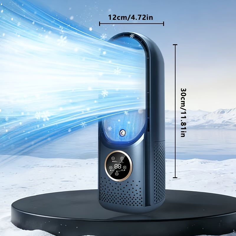 Portable Bladeless Air Conditioner Fan, Personal Evaporative Air Cooler, 6 Speed Levels Mini Cooling Fan, Desktop Cooler Fan for Room and Office