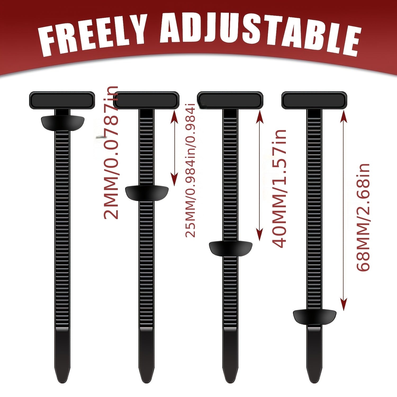 80-Piece Heavy Duty Nylon Cable Tie Mounts with Self-Locking Pin & Button Head – for Auto Repair, Engine, Mud Flaps, Fenders & Trunk Fasteners, Durable Plastic Wire Management Clips, Automotive Use, Multi-Purpose Organizer