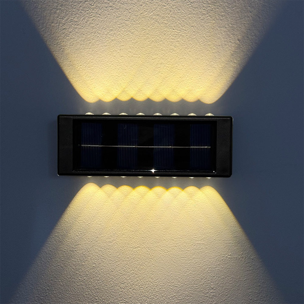 Set of 4 Solar Outdoor Garden Lights! Equipped with 12/16 LED Lights, Two-Way Wall Illumination, IP44 Rating, Easy Installation! Made of Durable Plastic, Perfect for Illuminating Outdoor Paths in Your Garden, Pathway Light, Solar Design