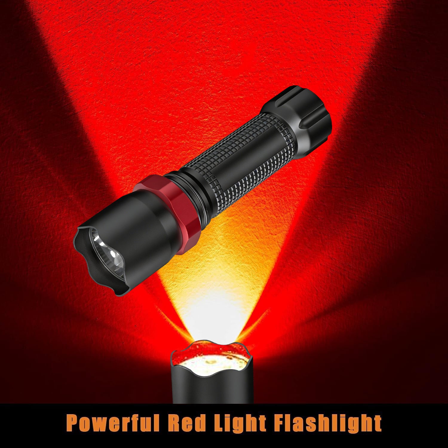 Portable Mini Red Flashlight, USB Rechargeable with 3 Light Modes, Lightweight Red LED Lamp Made of Plastic, Ideal for Camping, Travel and Hiking