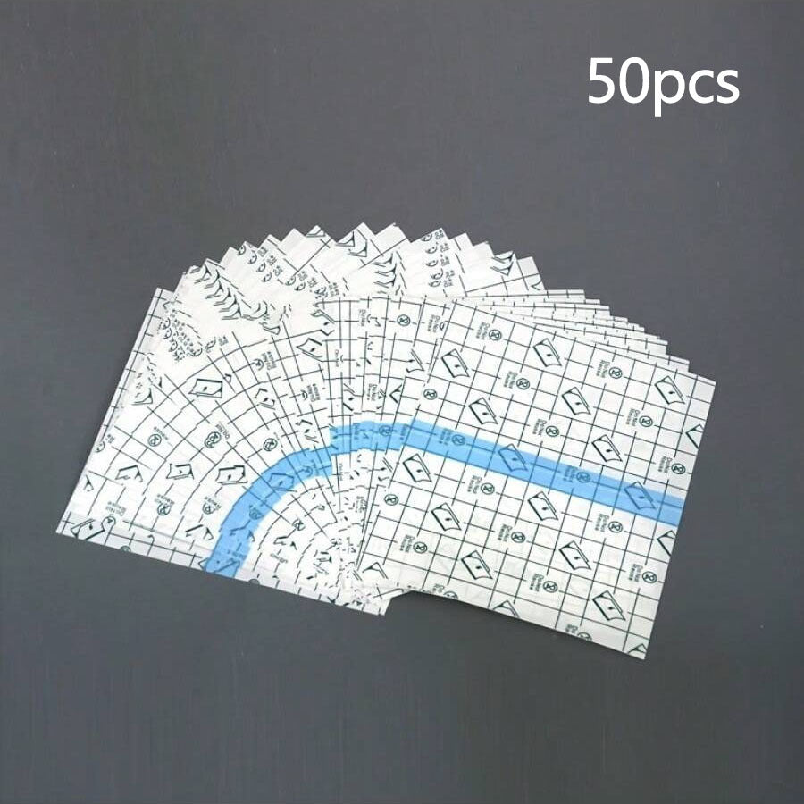 50片透明弹性绷带 - 强力粘合网格图案，高品质适用于游泳、沐浴、纹身护理 - 临时纹身固定，运动日常使用 - 灵活隐形覆盖，耐用易贴，活动生活必备