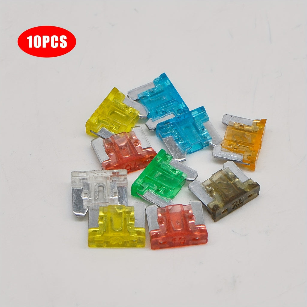 10Pcs Ultra-Thin Automotive Fuses 5A-30A, Blade Fuses for Cars, Boats, Trucks, SUVs, Replacement Fuses