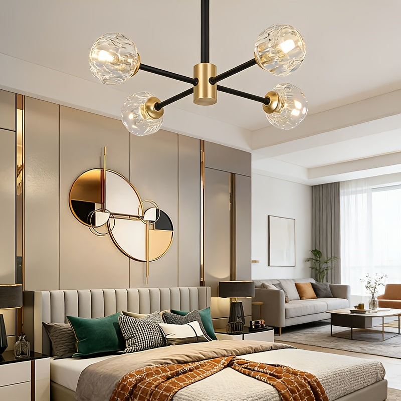 Modern clear glass pendant light fixture, G9 base hanging pendant light, suitable for kitchen island, bedroom, dining room, living room — hardwired 110V/220V, glass material, mounting accessories included (bulb not included)