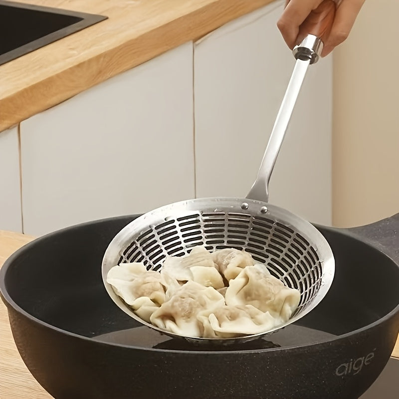 Stainless Steel Skimmer Ladle, Noodle Scoop – Multi-Function Kitchen Strainer – Hot Pot Strainer Spoon – Perfect for Home, Hotel, Picnic