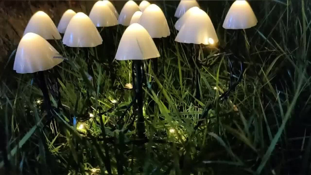 10LED太阳能蘑菇灯串