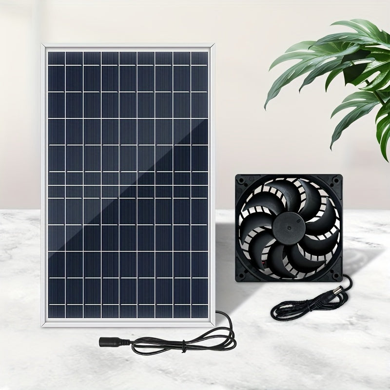 1PC Solar Panel for Courtyard, Villa, Chicken Coop, Pet House & Window Exhaust, Solar Panel with 1PC/2PCS Fan Kit, Battery-Free Operation