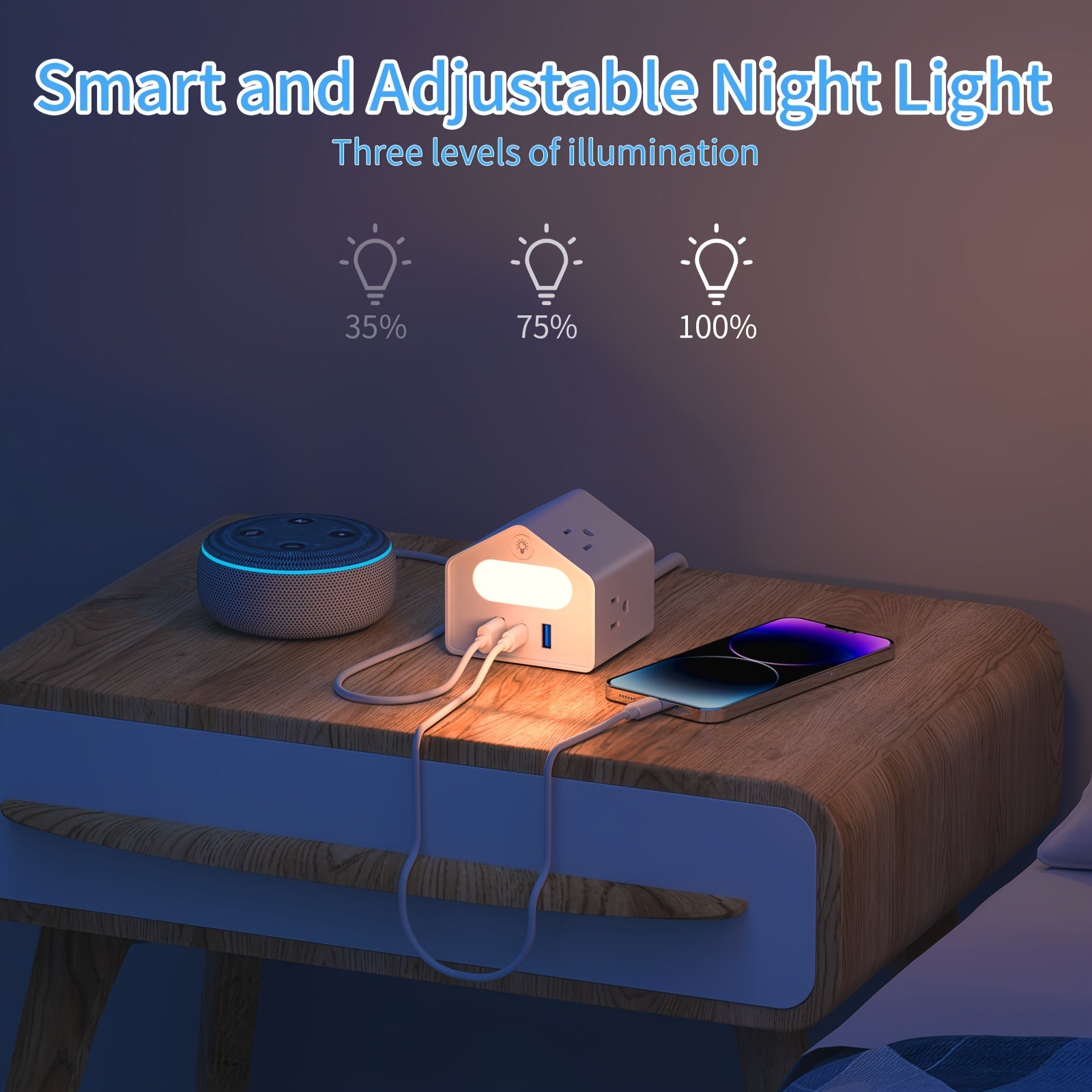 4-Outlet Power Strip with Surge Protection, Featuring 2 USB And 1 Type-C Fast Charging Ports | High-Quality 6.2Ft Cable, Enhanced Safety for Home, Office, And High-Power Devices