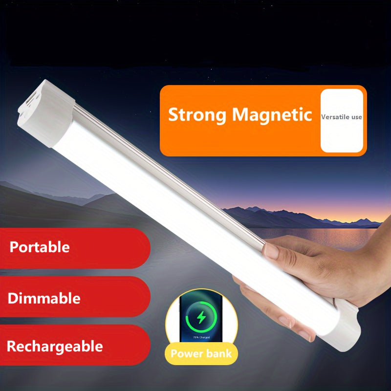 Monioutdoor Magnetic LED Camping Lantern, Rechargeable LED Flashlight, Thickened Aluminum Alloy, USB Rechargeable Portable Battery Emergency Light, Outdoor Magnetic Camping Lamp, 3-Level Dimmable, 2 Magnets for Placement