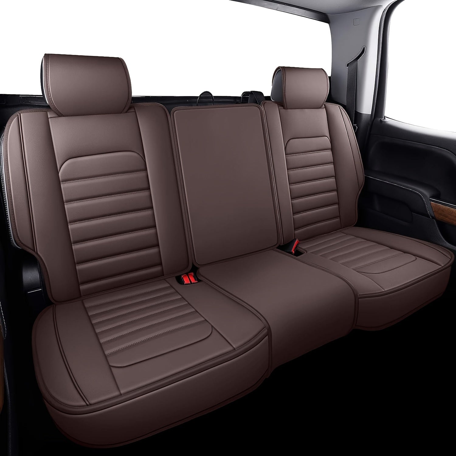 Protective Cover for Silverado | Fits Truck Chevrolet Silverado GMC Sierra Heavy Duty 2007-2025 1500 2500HD 3500HD Trail Boss Z71 Double Crew Extended Cab Waterproof Leatherette Cover (Full Set, Black)