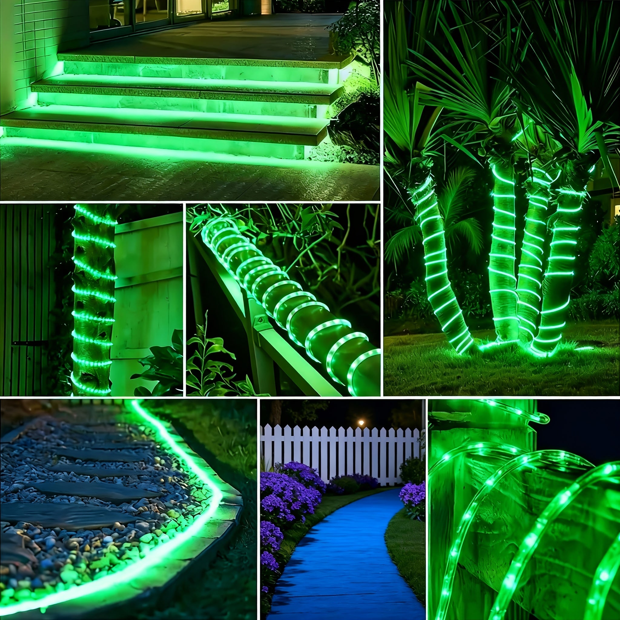 201/151/101/51 LED tube string lights | durable plastic flexible hose light, green, perfect for Valentine‘s Day decoration, home decoration, New Year‘s party, bedroom decoration, Christmas decoration and outdoor holiday lighting (IPX4)