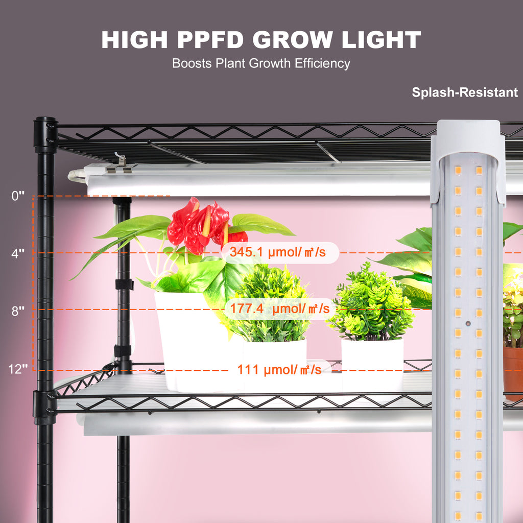 VEVOR Plant Stand with Grow Light, 6-Tier 180cm 120cm / 180cm 90cm 59.1"/70.9" Indoor Plant Grow Rack