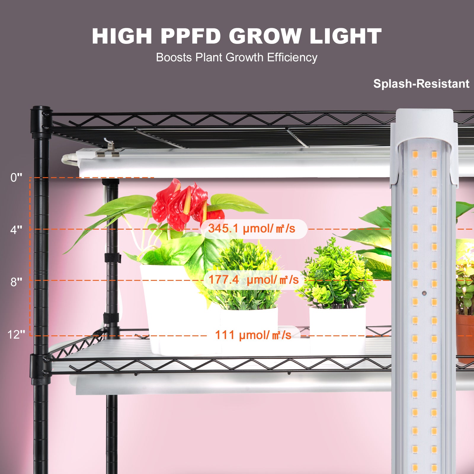 VEVOR Plant Stand with Grow Light, 6-Tier 180cm 120cm / 180cm 90cm 59.1"/70.9" Indoor Plant Grow Rack