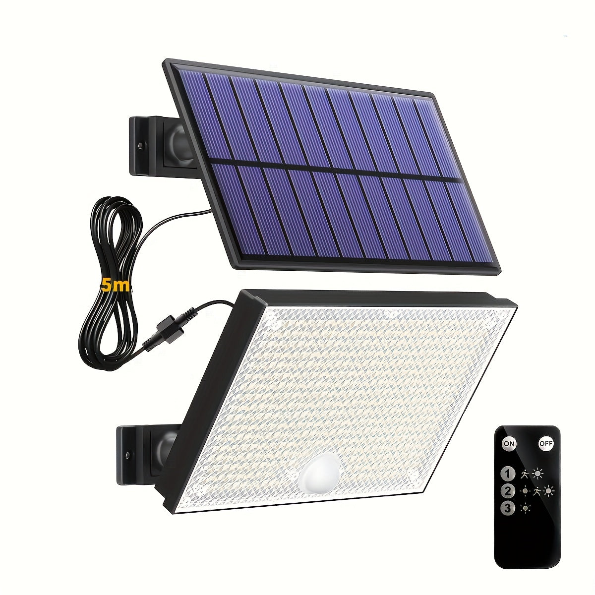 400 LED Solar Outdoor Light with Light Sensor, Remote Control, Separate Light Sensor Panel, 16.4 ft Cable, Dusk to Dawn Lighting, Security Solar Floodlight, Suitable for Outdoor Porch, Yard, Shed, Wall, Christmas Gift, Father's Day Gift