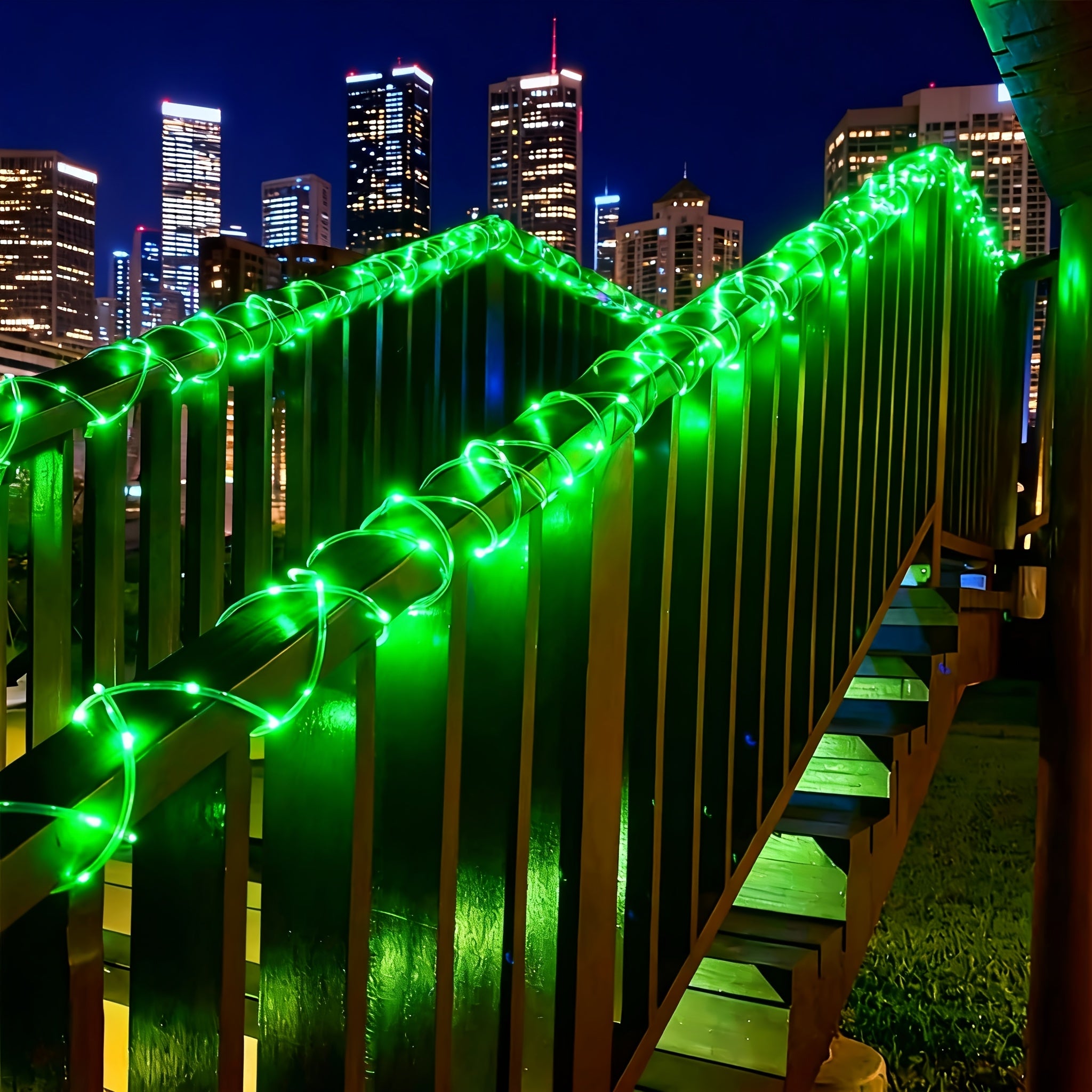 201/151/101/51 LED tube string lights | durable plastic flexible hose light, green, perfect for Valentine‘s Day decoration, home decoration, New Year‘s party, bedroom decoration, Christmas decoration and outdoor holiday lighting (IPX4)
