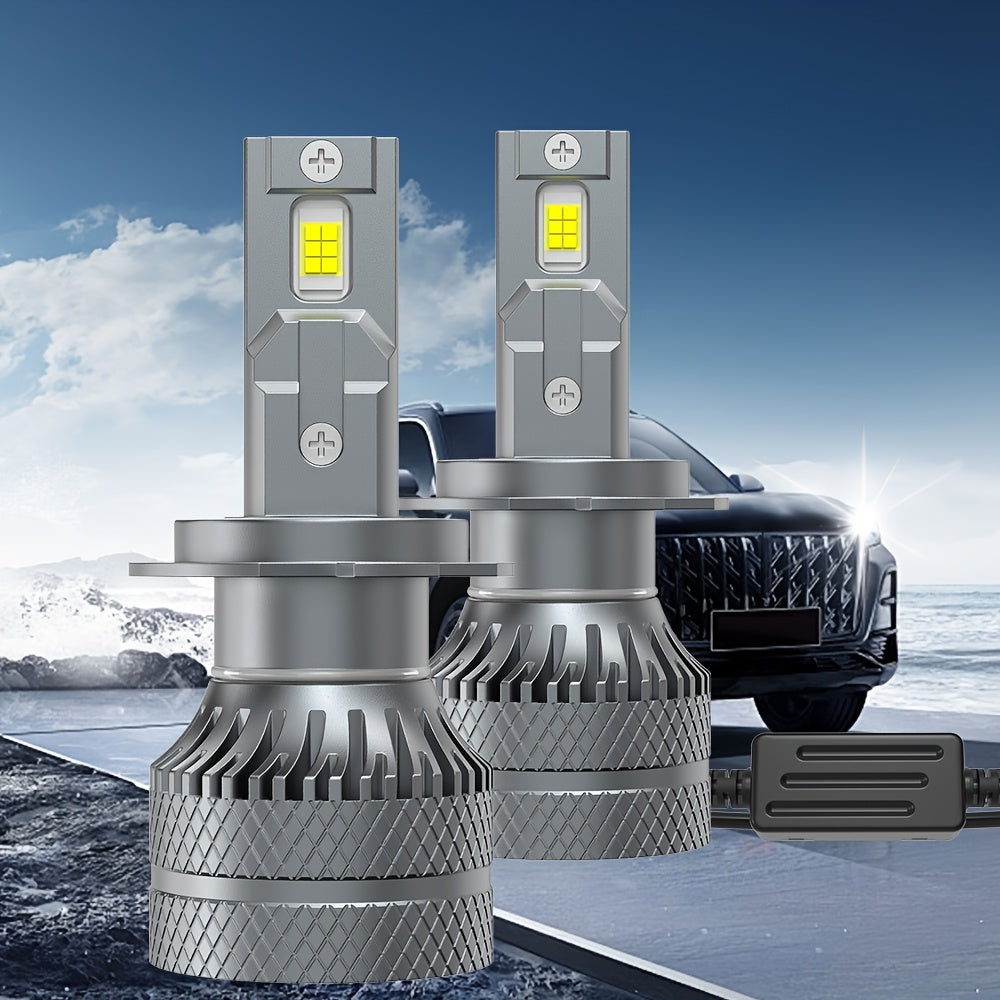 2PCS LED Car Headlights, Compatible with 9006/9005/9012, H11/H4/H1/H7 - 29500LM, 240W Power, 6500K High/Low Beam, Cool White Light, Plug-and-Play System, Built-in & External Driver, No Battery Needed