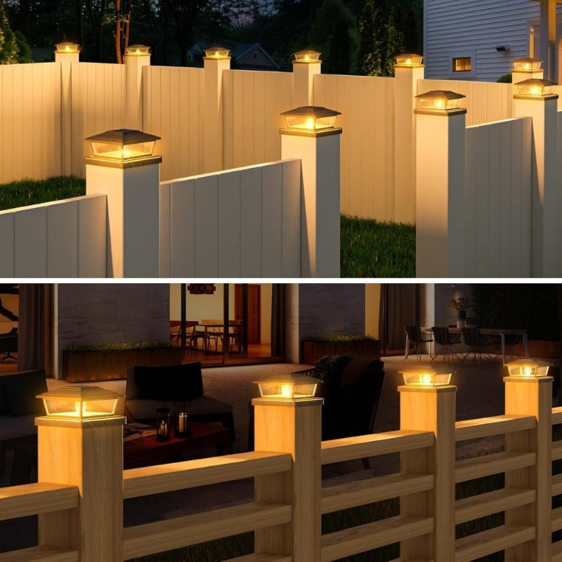 8/16/24 Pack Solar Post Cap Light, 2 Modes Auto On/Off, Suitable for Fences and Deck Courtyards, Gardens, Pathways, Compatible with 4x4 and 6x6 Wood/Vinyl Posts