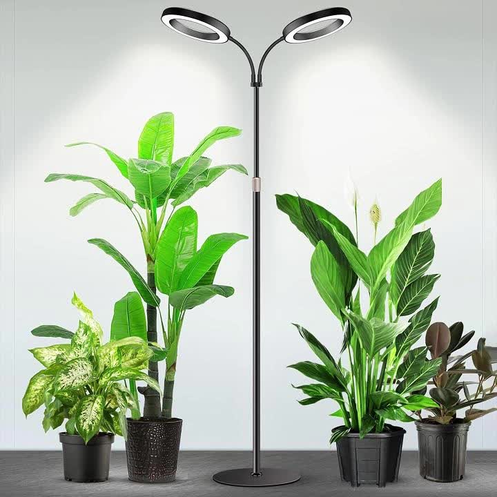 Large Indoor LED Winter Plant Grow Light, USB Powered, 72 Full Spectrum LED Beads, Adjustable Stand, 66.93in Tall with Base, 5 Dimming Levels, Blue/Red/White/Warm White Optional, 3/9/12H Timer, Suitable for Seedlings & Succulents