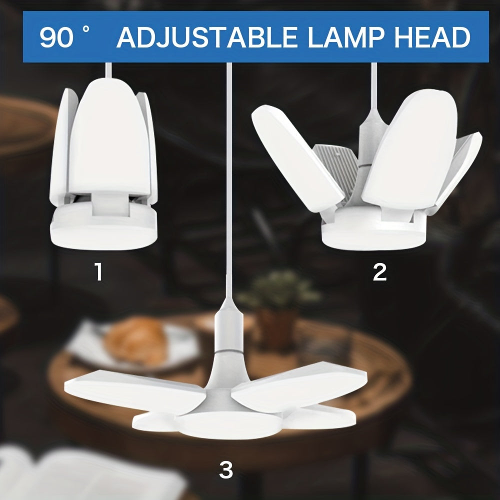 LED Four-Leaf Light Mini Folding Light 28W (Equivalent to 80W) 3000K 6500K Pendant Light Folding Light Suitable for Garage Indoor Lighting High Brightness Small Size Usable for 2 Years