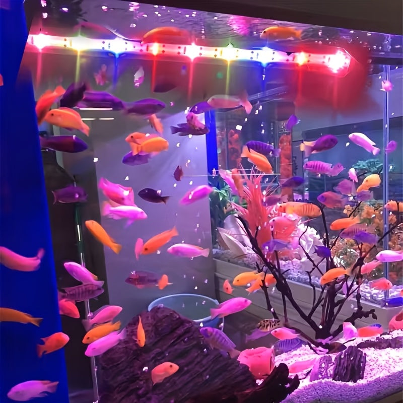 1 LED aquarium light, 7.09-inch to 22.83-inch ambiance fish tank light tube, USB aquarium light – adjustable brightness, multiple lighting modes – suitable for freshwater/saltwater aquarium decoration and lighting, aquatic plant landscape