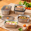 5-Piece Stainless Steel Airtight Food Storage Container Set | Leak-Proof Lunch Box for Office, Gym, Freezer | Meal Prep, Camping & Picnic Premium Choice