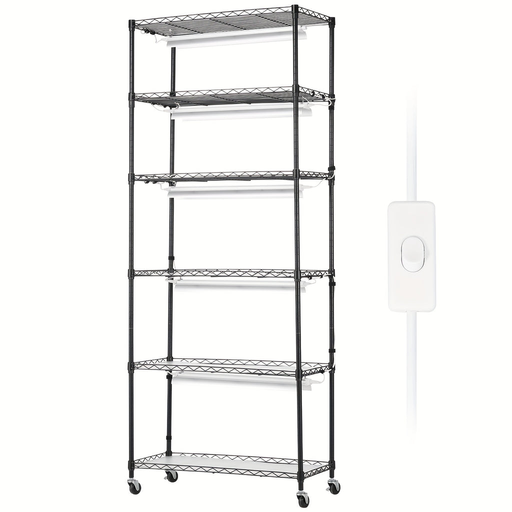 Functional Plant Shelf, DIYable, 6-Tier, 180cm×75cm, 192W, US Plug, 110V