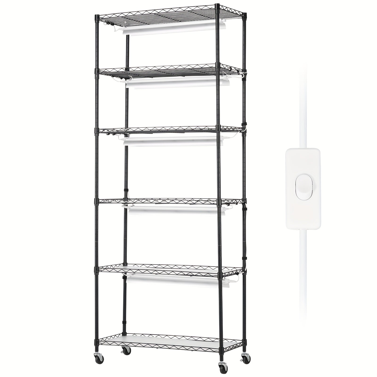 Functional Plant Shelf, DIYable, 6-Tier, 180cm×75cm, 192W, US Plug, 110V