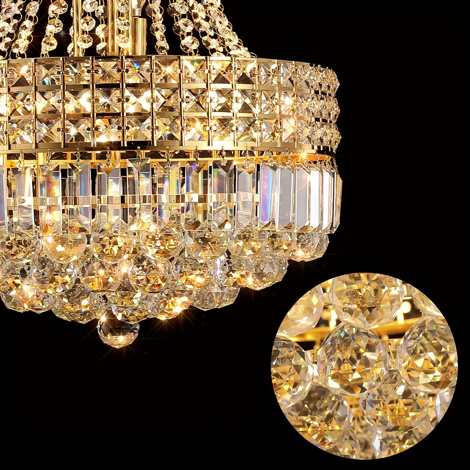 1 piece modern empire crystal chandelier, natural copper finish luxury chandelier for living room, dining room, bedroom, staircase, foyer, hallway