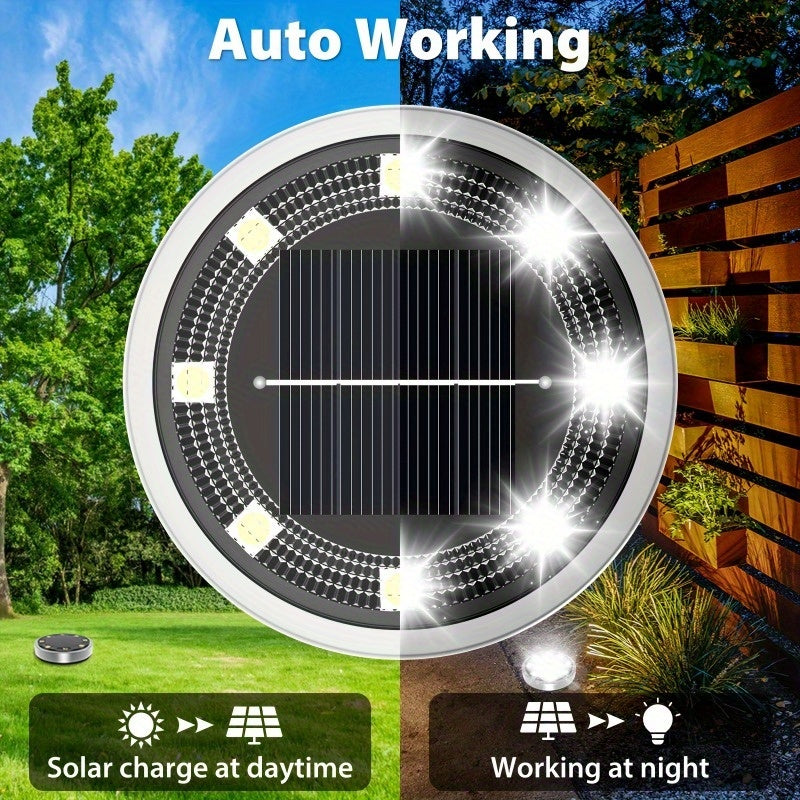 20pcs Solar Ground Lights (Outdoor IP44) - Warm White & Cool White, Solar In-Ground Lights for Garden, Pathway, Driveway, Deck, Stairs, Pool, Flower Bed - Auto On/Off, Easy to Install
