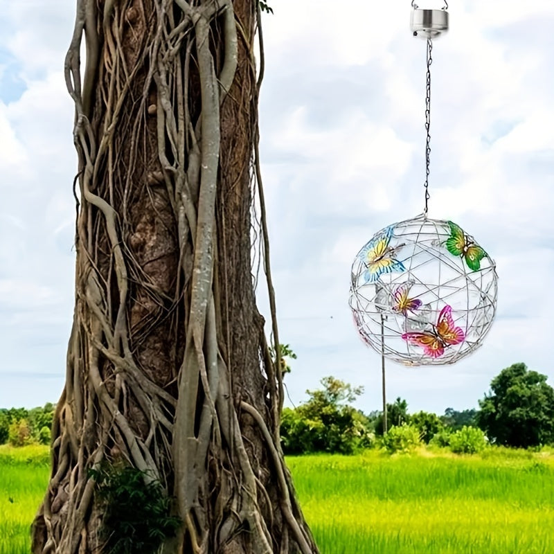 Solar Outdoor Butterfly Ball Light Small Butterfly Style Old
