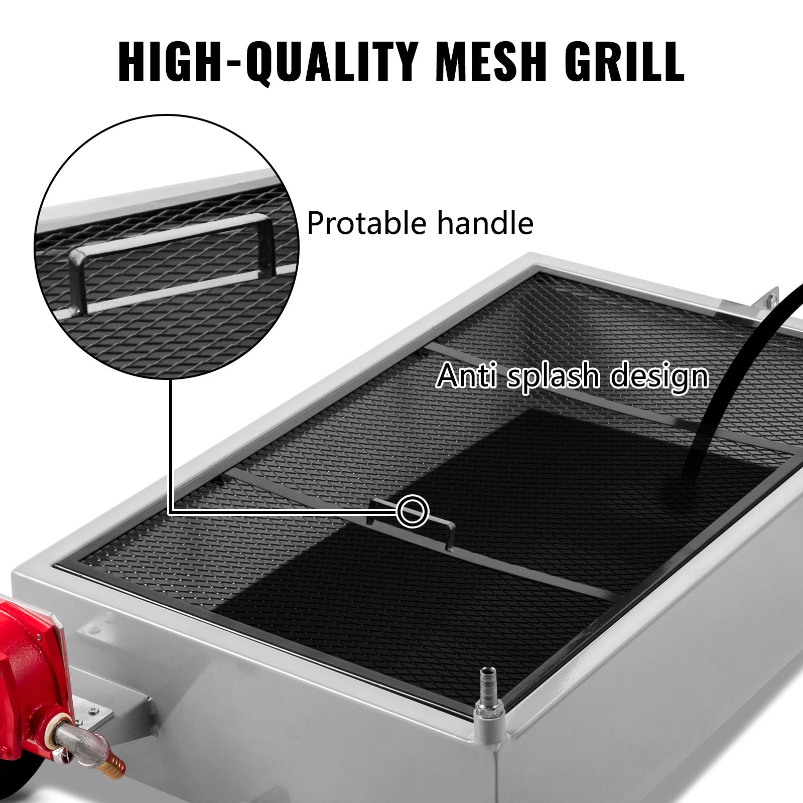 VEVOR 15 Gallon Oil Drain Pan, 57 Liter Low Profile Drain Tank, Large Capacity Oil Change Pan, with Folding Handle, Oil Pump, Hose and Swivel Casters, Suitable for Oil Change in Sedans, SUVs, Trucks