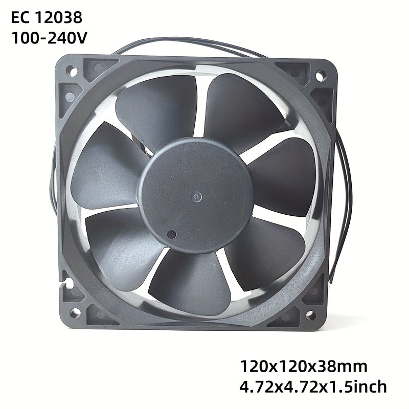 12038 12025 EC 100V-240V Universal AC 110V 220V Wide Voltage High Airflow Fan, 4.72 Inch/4.72 Inch Case Cooling Fan