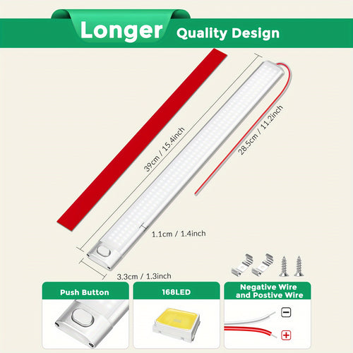 12v LED 内部灯条， 168LED 1700LM 10W， 直流 12 伏 LED 灯条带开/关开关， 用于封闭式货物拖车， 汽车房车货车卡车露营船大篷车房车