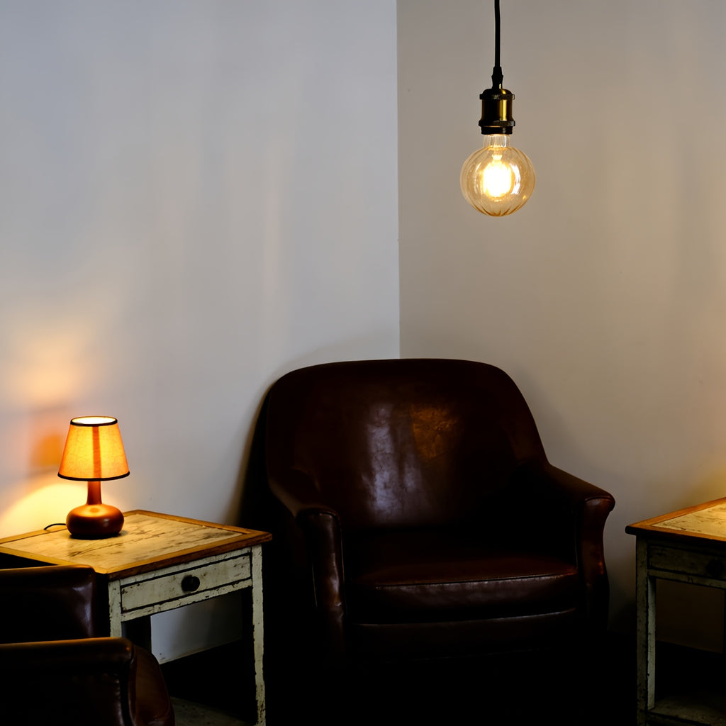 1-pack, vintage LED bulb wave gold tone 4W 120V E26 Edison classic decorative bulb 2700Kelvin warm light amber glass clear glass