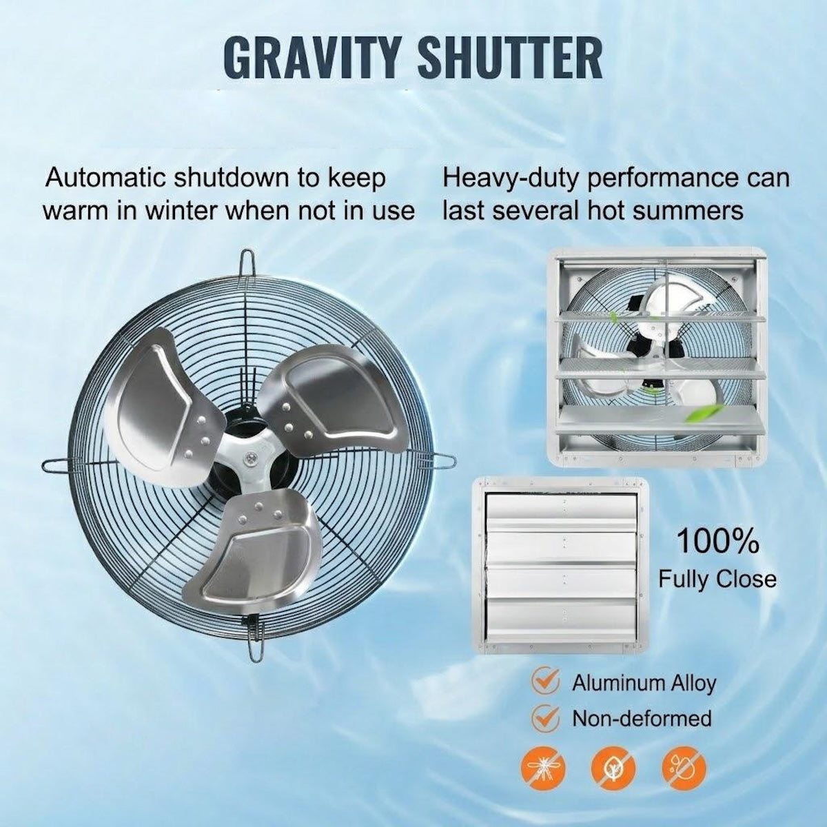 Louvered Exhaust Fan, Wall-Mounted Attic Fan with Speed Controller, 2000 CFM High Airflow, Ideal for Greenhouse, Garage, Shed, Shop Ventilation, Top-Rated