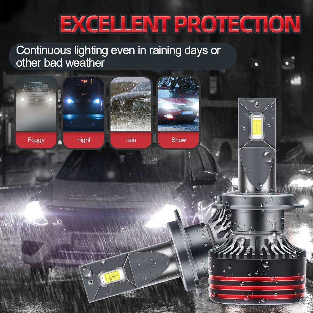 2-Pack H4 H7 9005 9006 H11 H1 H13 High/Low Beam LED Car Headlights, 1000% Super Bright, Canbus External Driver, 320W High Power Bulbs 60000LM, Long Life Fast Cooling Fan