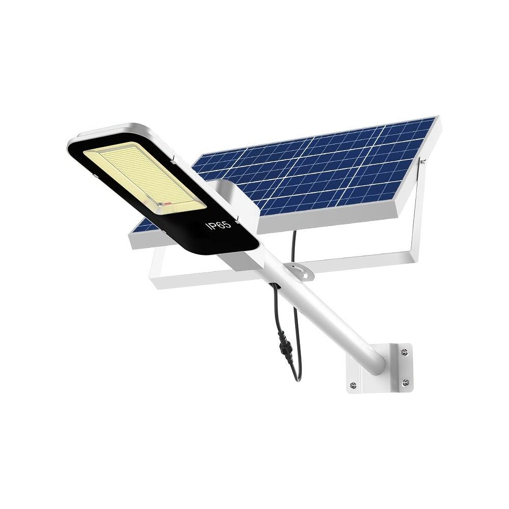 2 Pack Powerful Solar Street Light, IP65 Outdoor Light, 6500K Security Floodlight, Dusk to Dawn, with Remote Control, 6000mAh Large Capacity, High Brightness 375 LEDs, Perfect for Streets, Pathways, Courtyards, Gardens, Garages, Parking Lots