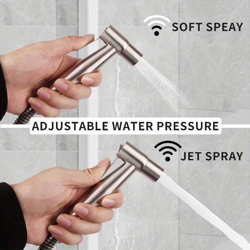 1Set (13pcs) Portable Bidet Sprayer for Toilet - 304 Stainless Steel, USA Standard, Adjustable Water Pressure, Fits Bidet Seat, Bidet Toilet, Bidet Attachment - Toilet Companion Cleaner