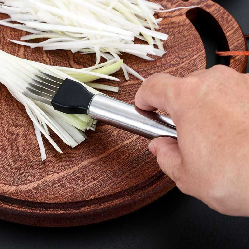 Multifunctional Stainless Steel Vegetable Slicer – For Onion, Garlic, Tomato – Handheld Onion Cutter with Multiple Blades for Efficient Slicing – Must-Have Kitchen Gadget, Vegetable Slicer & Chopper