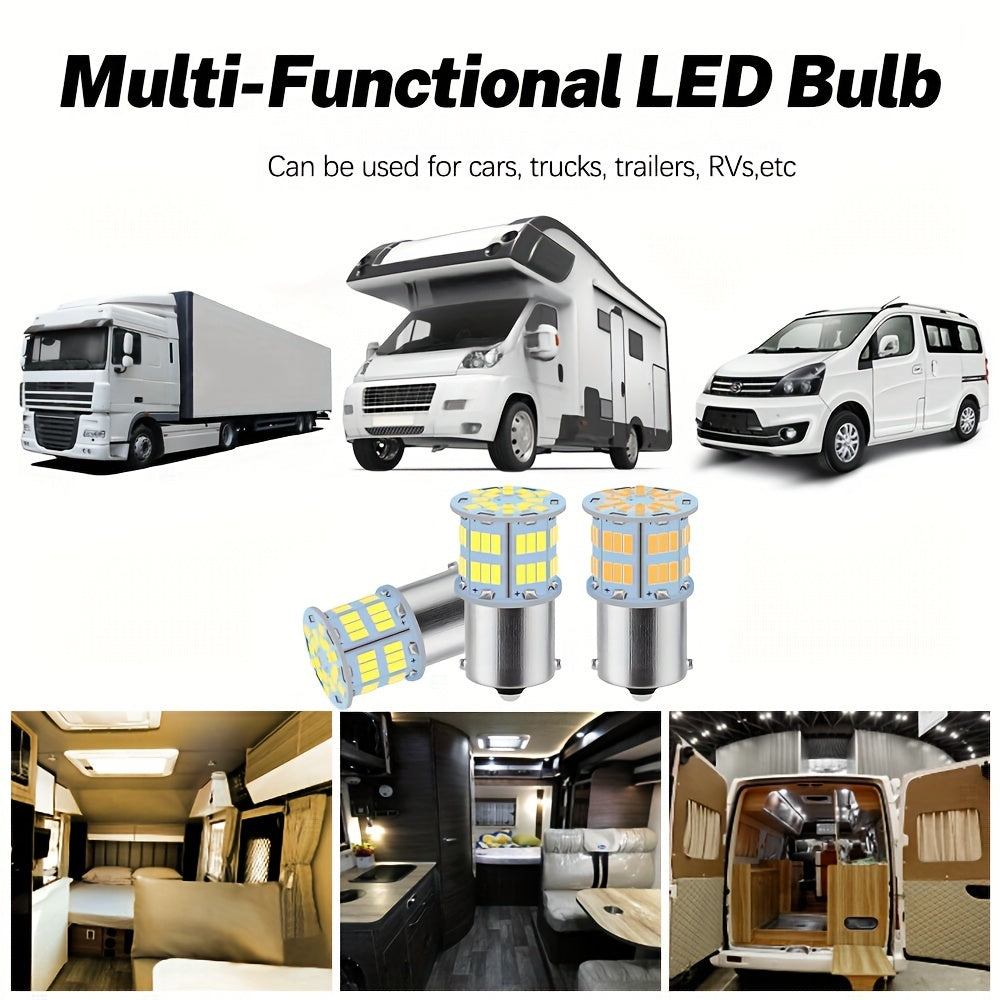 2/4/8-pack RV LED bulb - 3014 54-SMD, DC 12V white/warm white light - suitable for RV, camper van and marine lighting, replaces 1156 1141 1003 BA15S P21W LED interior bulb, battery not included