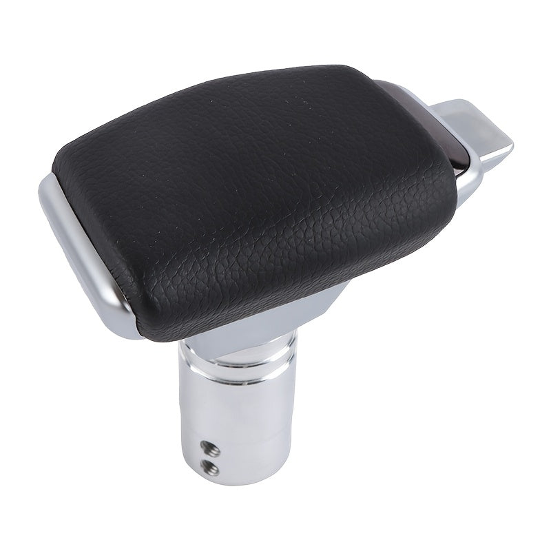 This Gear Shift Knob Features an Alloy Cover and Lever-Style Design, Paired with a PU Leather Shift Boot, Suitable for Most Automatic and Manual Transmission Vehicles