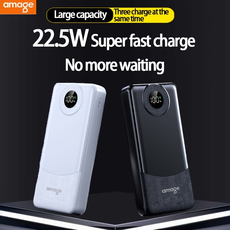 20000Mah Power Bank with PD22.5W Super Fast Charging, Portable Charger Featuring LED Power Display, Outdoor Emergency Backup Battery Pack, with Usb/Type-C/Micro Interfaces, Suitable for Iphone, Android, And Other Smartphones